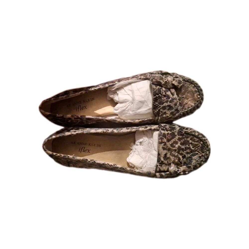 Anne Klein Women's iFlex Gold Brown Slip On Loafers Size 7 1/2 M